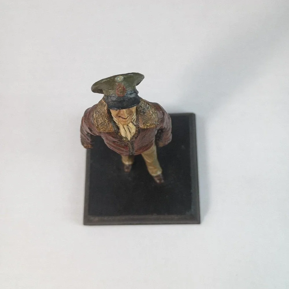 Hand painted Cast Iron WWII US Army Air Corp Aviator Officer Toy Soldier 4.5